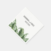 ミッドセンチュリーバナナリーフ結婚ズカクテル スタンダードカクテルナプキン (角)