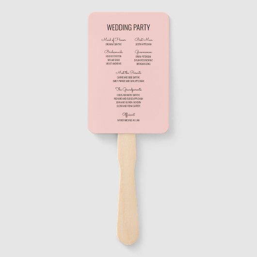 ミッドセンチュリーバナナリーフ結婚式 プログラムファン ハンドファン (裏面)