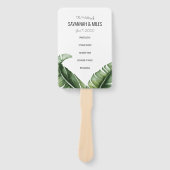 ミッドセンチュリーバナナリーフ結婚式 プログラムファン ハンドファン (正面)