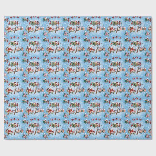 ミッドセンチュリーバモダンードハウズクリスマスプレゼントラップ ラッピングペーパー (フラット)