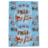 ミッドセンチュリーバモダンードハウズクリスマス ミディアムペーパーバッグ (正面)