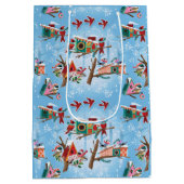 ミッドセンチュリーバモダンードハウズクリスマス ミディアムペーパーバッグ (裏面)