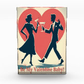 ミッドセンチュリーバレンタインお尻マルチニ踊りカップル フォトブロック (正面)
