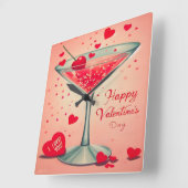 ミッドセンチュリーバレンタインマルティーニカクテル スクエア壁時計 (傾斜)