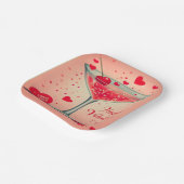 ミッドセンチュリーバレンタインマルティーニカクテル ペーパープレート (傾斜あり)