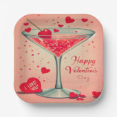 ミッドセンチュリーバレンタインマルティーニカクテル ペーパープレート (正面)