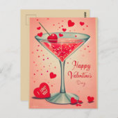 ミッドセンチュリーバレンタインマルティーニカクテル ポストカード (正面/裏面)