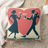 ミッドセンチュリーバレンタインモダンお尻踊りカップル クッション (ブランケット)