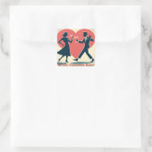 ミッドセンチュリーバレンタインモダンお尻踊りカップル スクエアシール (バッグ)