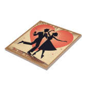 ミッドセンチュリーバレンタイン踊りカップルとマルティーニ タイル (側面)