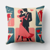 ミッドセンチュリーバレンタイン踊りカップル クッション (裏面)