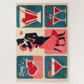 ミッドセンチュリーバレンタイン踊りカップル ジグソーパズル (縦)