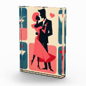 ミッドセンチュリーバレンタイン踊りカップル フォトブロック (右)