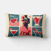 ミッドセンチュリーバレンタイン踊りカップル ランバークッション (裏面)