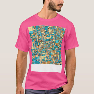 ミッドセンチュリーパステルのラスベガスマップパターン Tシャツ
