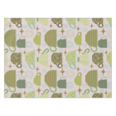 ミッドセンチュリーパステルティーカップパターン テーブルクロス (正面(横))