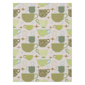 ミッドセンチュリーパステルティーカップパターン テーブルクロス (正面)