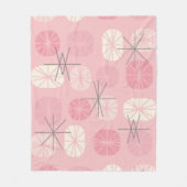 ミッドセンチュリーパターンオブロンズピンクバニラ フリースブランケット (正面)