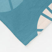 ミッドセンチュリーパターンオブロンティール（緑がかった色）ホワイト金ゴールド フリースブランケット (角)