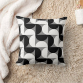 ミッドセンチュリーパターンボウル白黒 クッション (ブランケット)