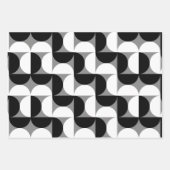 ミッドセンチュリーパターンボウル白黒 ラッピングペーパーシート (正面3)