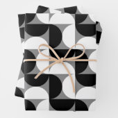 ミッドセンチュリーパターンボウル白黒 ラッピングペーパーシート (インサイチュ)