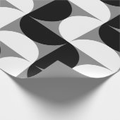 ミッドセンチュリーパターンボウル白黒 ラッピングペーパー (角)