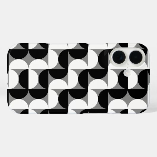 ミッドセンチュリーパターンボウル白黒 Case-Mate iPhoneケース (裏面 (横))