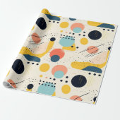 ミッドセンチュリーパターン。カラフル抽象芸術図形 ラッピングペーパー (アンロールド)