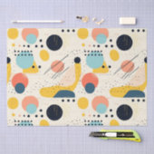 ミッドセンチュリーパターン。カラフル抽象芸術図形 薄葉紙 (クラフト)