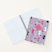 ミッドセンチュリーパープルハート猫 ノートブック (内部)