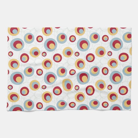 ミッドセンチュリーヒョウの斑点レトロパターン キッチンタオル (横)