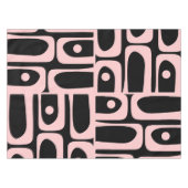 ミッドセンチュリーピモダンケット模様ピンクとブラック テーブルクロス (正面(横))