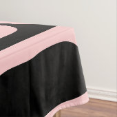 ミッドセンチュリーピモダンケット模様ピンクとブラック テーブルクロス (インサイチュ)