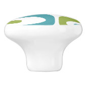 ミッドセンチュリーピモダンケパターンターコイズライム セラミックノブ (側面)