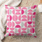 ミッドセンチュリーピンクのタイル クッション (ブランケット)