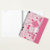 ミッドセンチュリーピンクのハート猫 プランナー手帳 (ディスプレー)