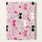 ミッドセンチュリーピンクのハート猫 プランナー手帳 (裏面)