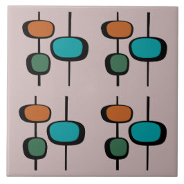 ミッドセンチュリーピンクの興味深いヴィンテージデザイン タイル