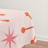 ミッドセンチュリーピンクオレンジ原子スターバストパターン テーブルクロス (インサイチュ)