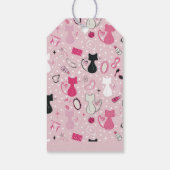 ミッドセンチュリーピンクハートキャッツ誕生日 ギフトタグ (裏面)