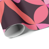 ミッドセンチュリーピンク、サンゴと赤い円 ラッピングペーパー (ロールコーナー)