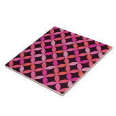 ミッドセンチュリーピンク、赤とサンゴの円 タイル (側面)