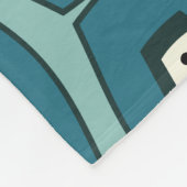 ミッドセンチュリーファンキーチェーンターコイズ フリースブランケット (角)