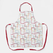 ミッドセンチュリーファンキーレッドブルーグリーンイエロースクウェア エプロン (正面)