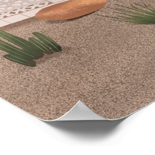 ミッドセンチュリーフラミンゴモダンハウス ポスター (角)