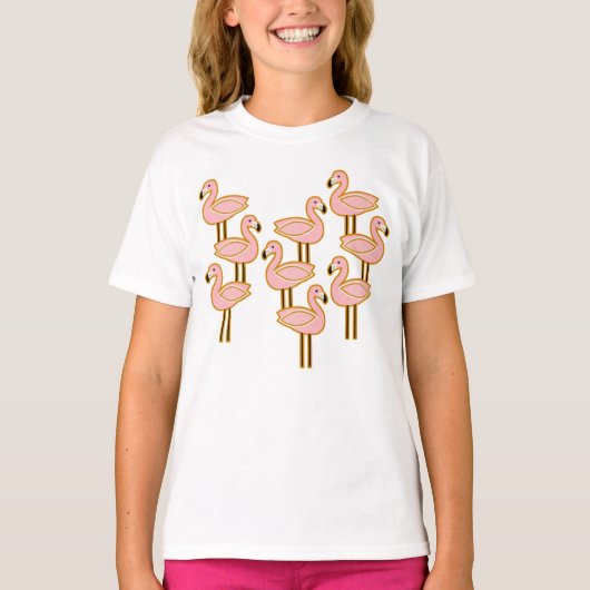 ミッドセンチュリーフラミンゴ Tシャツ (正面)