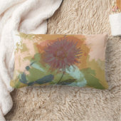 ミッドセンチュリーフローラ抽象芸術赤面ミントグリーン金ゴールド ランバークッション (ブランケット)