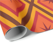 ミッドセンチュリーブラウンスターズオンレトロダイヤモンド ラッピングペーパー (ロールコーナー)