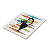 ミッドセンチュリーブラックキャットデザイン タイル (側面)